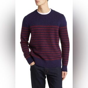 EUC Brooks Brothers Blue and Red Crewneck Sweater Size L